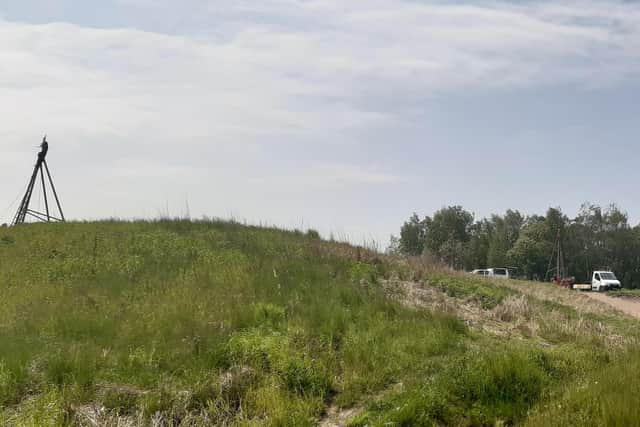 Drilling being carried out on land off the A49 link road at Westwood