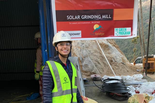 Khadijah working on the project in Nepal