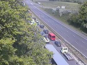 Congestion building up to junction 6 of the M61.