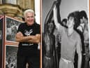 Photographer Francesco Mellina next to one of his favourite photographs in the exhibition.