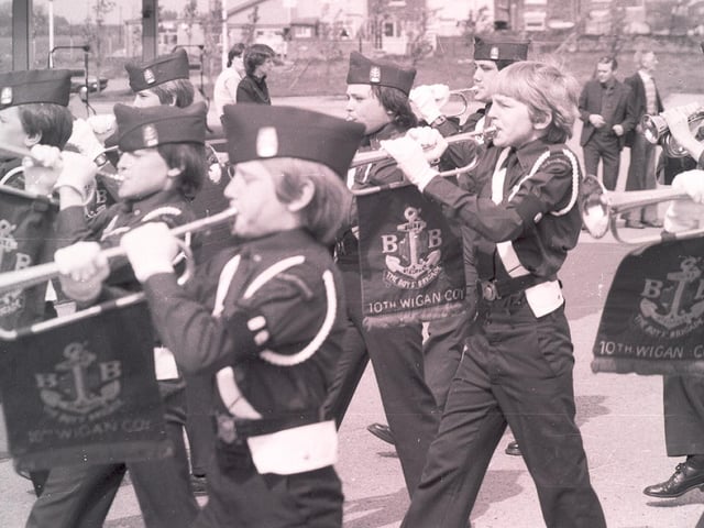 The 10th Wigan, Hindley Boys Brigade play their bugles