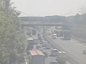Long delays were reported after a crash closed two lanes on the M6 near Standish (Credit: National Highways)