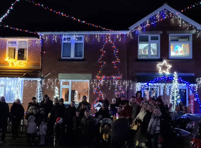 Locals braved the cold to see the lights be switched on