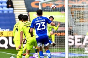James Carragher nods home a planned corner routine against Rotherham on Monday