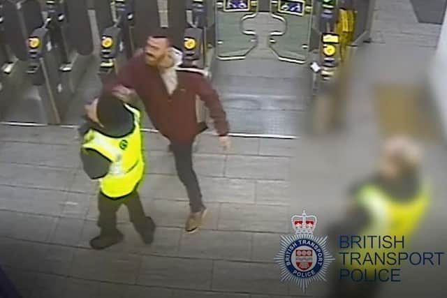 CCTV of Michael Lucas during the attack.