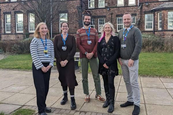 Laura Cole, speech and language therapist, Dr Rebecca Humphreys, clinical neuropsychologist, Dr Adel Ferrari, assistant psychologist, Dr Viki Teggart, consultant clinical neuropsychologist, and Adam Clayton, service manager for homeless services at Greater Manchester Mental Health NHS Foundation Trust