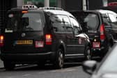 A hackney carriage taxi rank