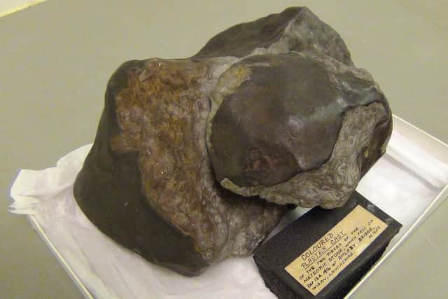 A plaster cast model made by the British Museum when it purchased the meteorite from Eric Lyon of Halliwell Farm more than 100 years ago