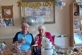 Cyril and Hilda celebrating 70 years of marriage