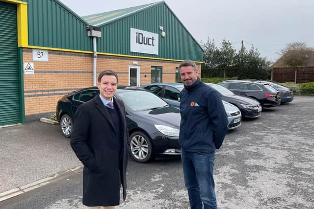 Neill Wood and Grant Gledhill outside iDuct’s new premises
