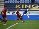 James McClean fires one of Latics' numerous first-half chances wide of the mark