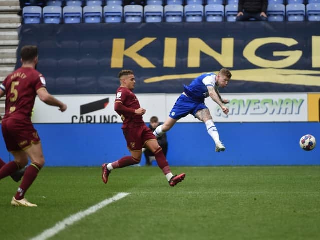 James McClean fires one of Latics' numerous first-half chances wide of the mark