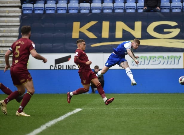 James McClean fires one of Latics' numerous first-half chances wide of the mark