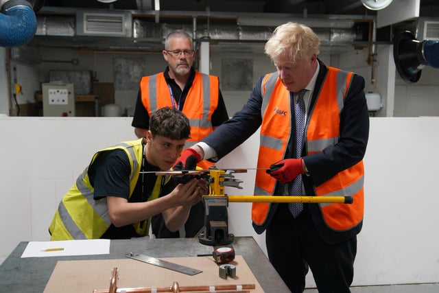 Prime Minister Boris Johnson meeting student Cassidy