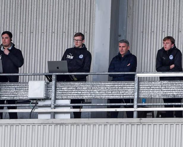 Ryan Lowe (second right) has been impressed by the quality of support he's received from the existing Latics backroom staff
