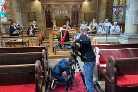 Filming the church choir