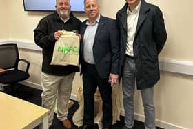 Patrick Drury and Darrell Jones, from NVFCL, with Hariz Grozdanic, from the FITOK Group.