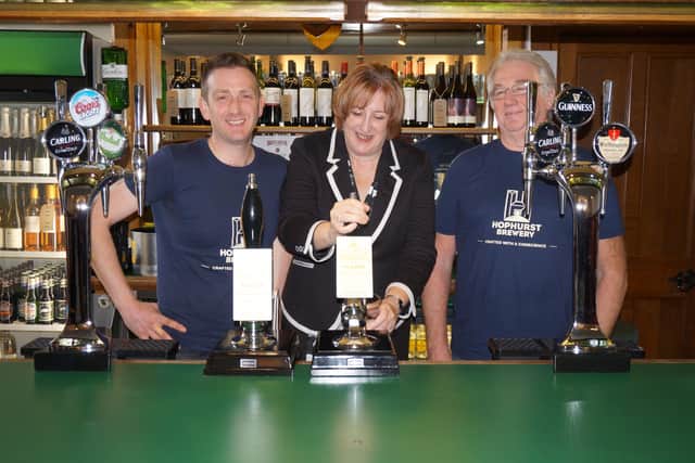 Makerfield MP Yvonne Fovargue pulls a pint at the Strangers Bar in the House of Commons