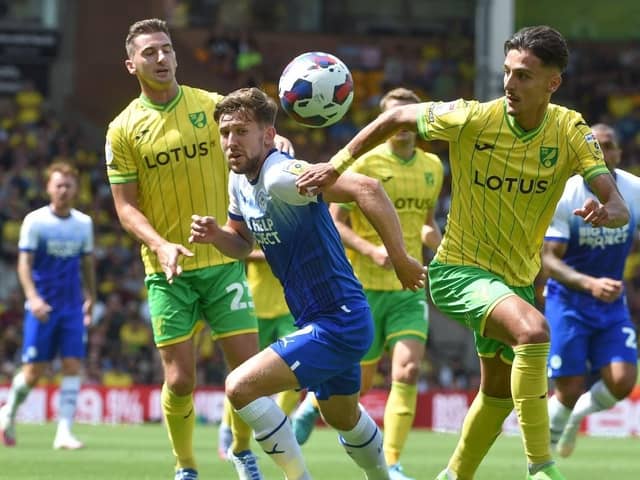 Callum Lang in action at Norwich