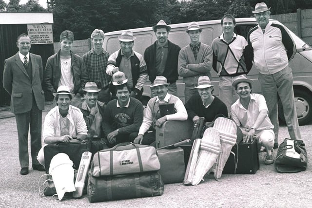 Wigan Cricket Club about to set off on their annual tour of the West country in 1987.