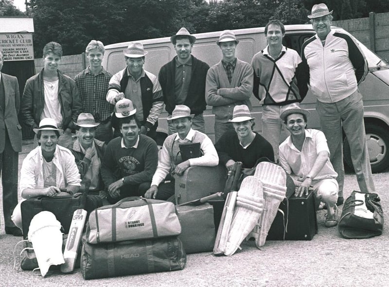 Wigan Cricket Club about to set off on their annual tour of the West country in 1987.