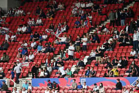 England fans. (Photo by PAUL ELLIS/POOL/AFP via Getty Images)