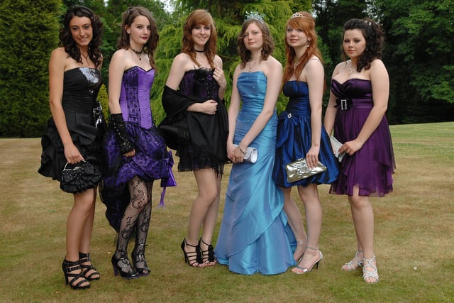 Shevington High School Leavers Ball - from left,  Caroline Jackson, Louise Summerfield, Megan Wallis, Joanna Marsh, Gabby King and Ashley Azimah
