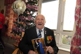 Jack Fletcher celebrates his 100th birthday at Shawcross care home