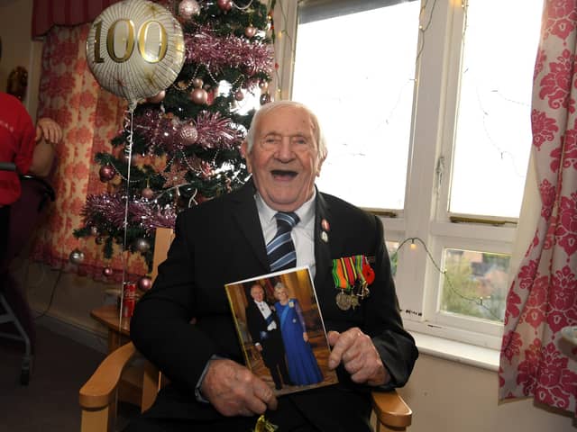 Jack Fletcher celebrates his 100th birthday at Shawcross care home