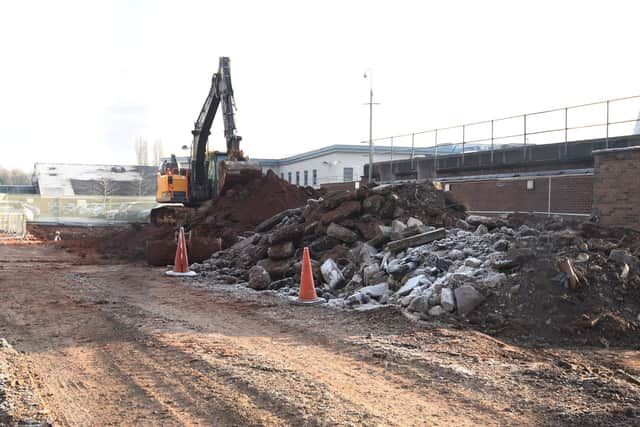 The official ground-breaking ceremony to mark the work on the new Community Diagnostic Centre and Theatre Scheme at Leigh Infirmary.