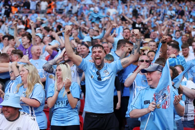 Average attendance (home fans only): 18,345. Local authority population (2021 census): 345,300. Percentage of population attending: 5.3%. Number of clubs in local authority: 1.