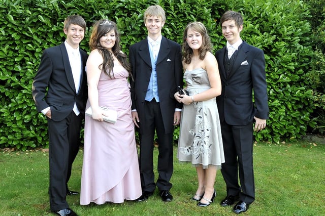 Pupils from St Edmund Arrowsmith High School at their High school prom held at Holland Hall. Orrell 2009.
from left,  Jake Atherton, Catherine Jolly, Robert Barlett, Lauren Woods and Josh Atherton.