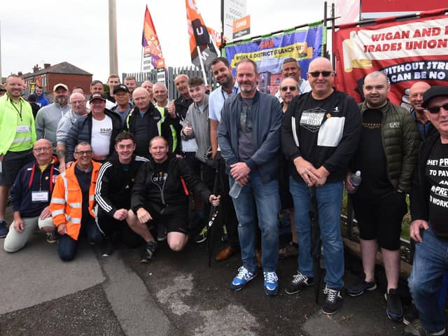 Workers from Pemberton Park and Leisure Homes LTD, Woodhouse Lane, Wigan, on the second day of strike action. The company has just released a statement.