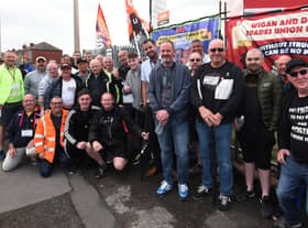 Workers from Pemberton Park and Leisure Homes LTD, Woodhouse Lane, Wigan, on the second day of strike action. The company has just released a statement.