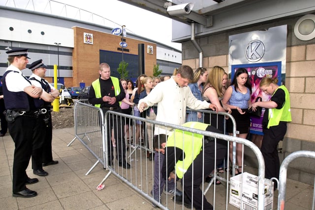 Security checks on the way into Kudos night club on Anjou Boulivard on Thursday 28th of June 2001.