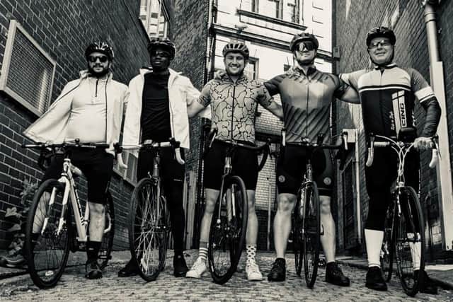 The squad at Langdon Systems ready to set-off on their charity bikeride.