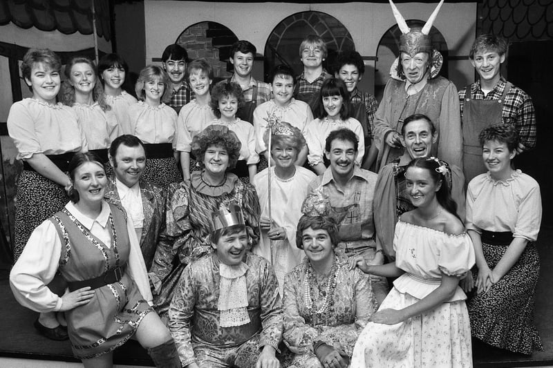 The cast of the pantomime "Old King Cole" staged by St. John's Drama Society, Pemberton, in January 1986.