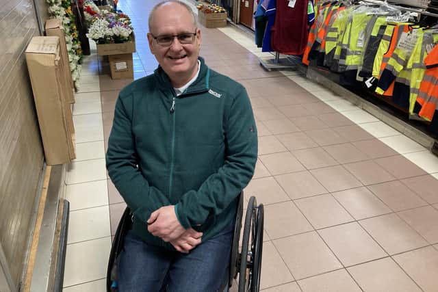 Darren Fort, 56, shopping in Leigh Market