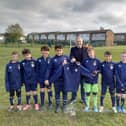 Hawkley FC U10s with Councillor David Hurst and the new tops