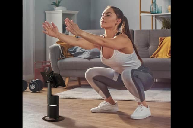 The Sandberg Motion Tracking Phone Mount will follow you as you exercise around the room.