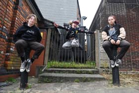 From left, James Darcy, Gracie Hill and Lydia Riley