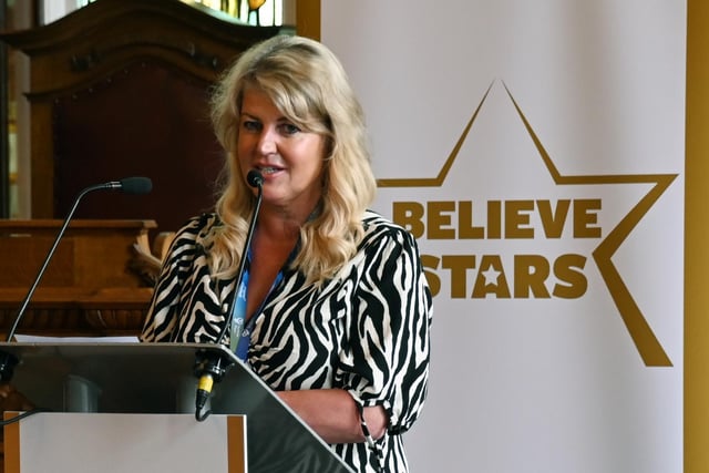 Wigan Council Chief Executive Alison McKenzie-Folan speaks at the event.