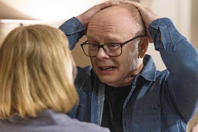 Simon (Jason Watkins) feels the tension rising in the Channel 5 drama series Coma (Picture: Channel 5)