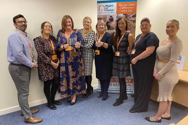 Staff at Right At Home North Cheshire and Leigh celebrate their success