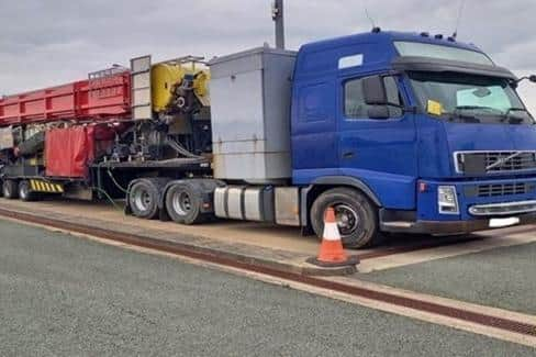 This vehicle had six defective tyres and was 15 tonnes overweight.