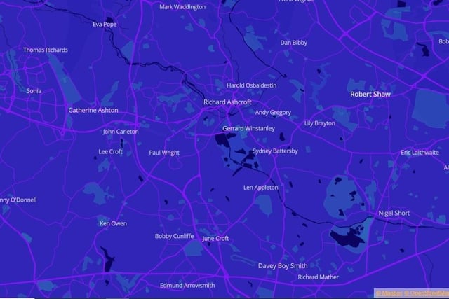 The interactive map highlights the birth places of the most notable people