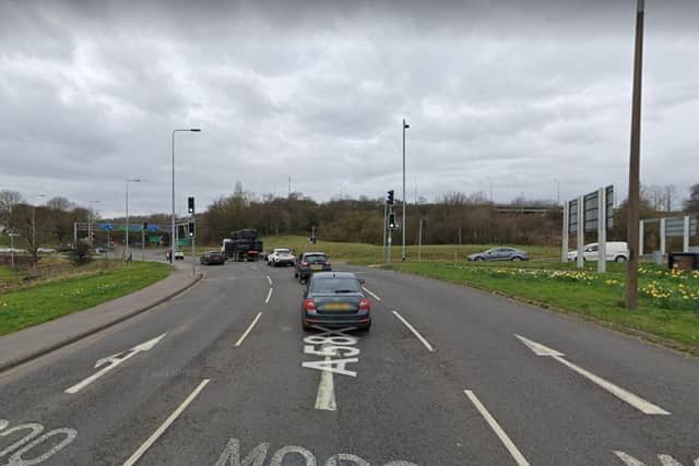 The M6/M58 Junction 26 roundabout at Orrell