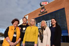 Karen Strong, Ben McNamara and Maureen Holcroft, from Daffodils Dreams, with event planner Susan Horby and sales manager Marie Worsley. at Sodexo