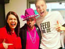 Paul Sutton as Boy George with LadBaby, aka Roxanne and Mark Hoyle