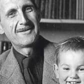 George Orwell with his adopted son Richard Blair.